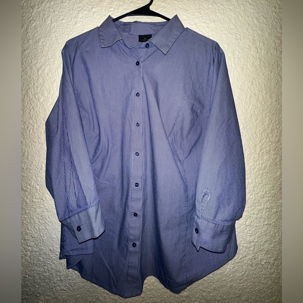 Worthington Blue and White pinstriped Button Down Shirt